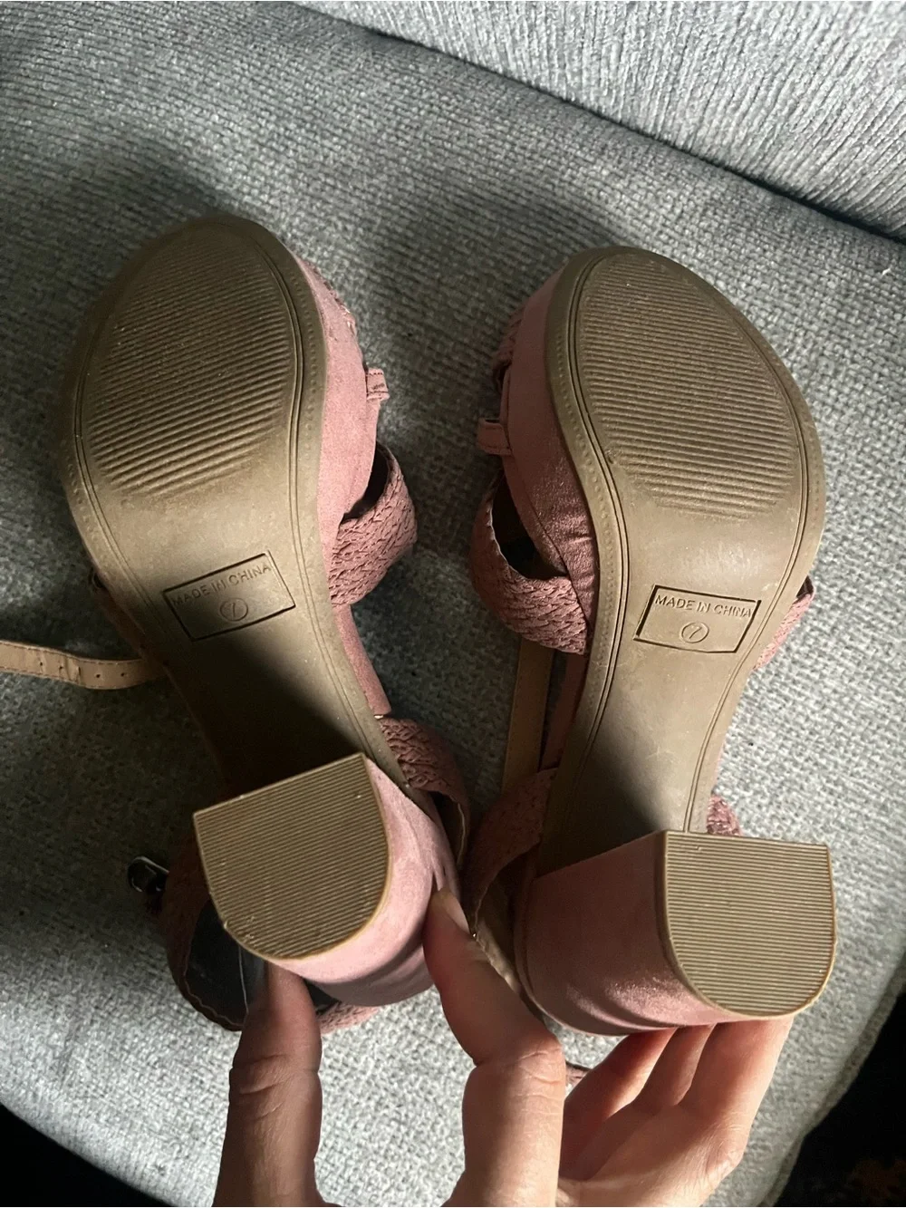 Kaari Blue Mauve Woven Slingback Heels